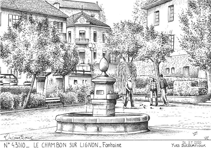 N 43260 - LE CHAMBON SUR LIGNON - fontaine